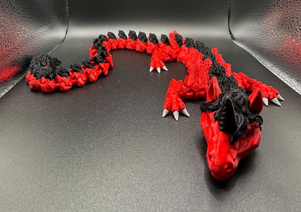 3D printed articulated "Volcanic Dragon" 22"